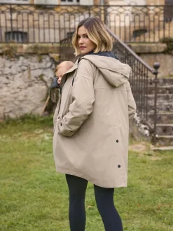 Gris taupe - Imperméable de Grossesse et de portage Seraphine 3-en-1