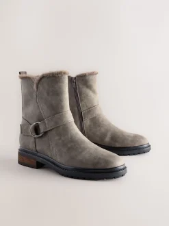 Gris texturé - Bottines Forever Comfort® en fourrure synthétique