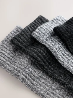 Gris torsadé - Lot de chaussettes épaisses brodées 4