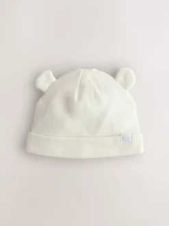 Gris/Blanc - Lot de 2bonnets côtelés pour bébé