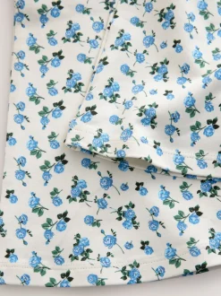 Gris/bleu à slogan fleuri - Ensemble Sweat-shirt et Leggings évasés (3-16ans)