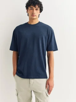 Gris/bleu clair/bleu marine chiné - Coupe ample - T-shirt épais 3 Pack