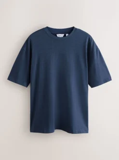 Gris/bleu clair/bleu marine chiné - Coupe ample - T-shirt épais 3 Pack