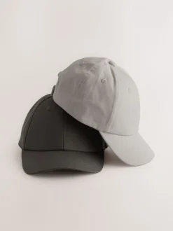 Gris/Charbon - Casquettes de baseball 100% coton 2 Pack (1-16ans)