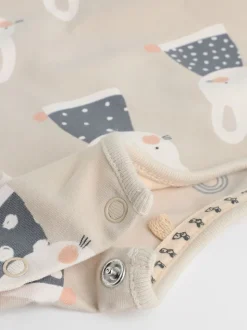 Gris/Crème Character - Ensemble haut à manches longues et leggings 6 pièces (0mois-3ans)
