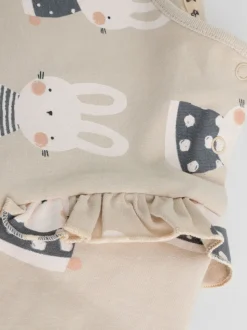 Gris/Crème Character - Ensemble haut à manches longues et leggings 6 pièces (0mois-3ans)