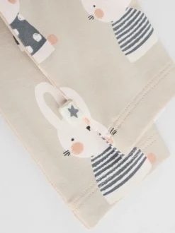 Gris/Crème Character - Ensemble haut à manches longues et leggings 6 pièces (0mois-3ans)