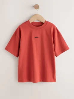 Gris/jaune/minéral/rouge - Lot de 4 T-shirts à Manches courtes avec Logo Graphique sur la Poitrine (3-16ans)