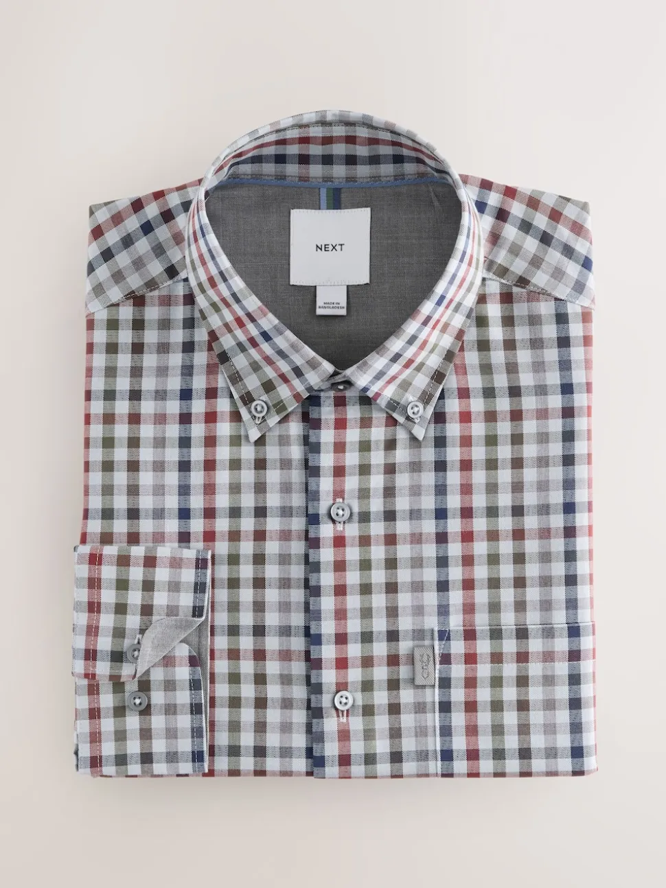 Gris/multicolore vichy - Chemise Oxford ajustée Easy Iron Button Down