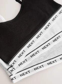 Gris/noir/blanc - Strappy Raccourci Hauts 3 Lot (5-16ans)