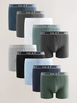 Gris/Vert de base - Coupe standard - Caleçon A-Front 10 Pack