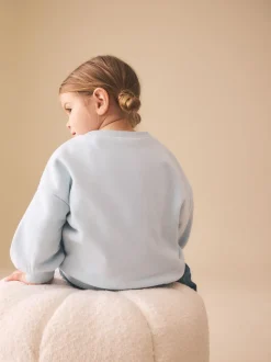 Happy Moments bleu clair - Sweat à col ras du cou (3mths-7yrs)