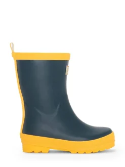 Hatley Bottes de pluie bleu marine et Jaune mat
