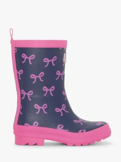 Hatley Bottes de pluie mates bleues à nœuds adolescentes
