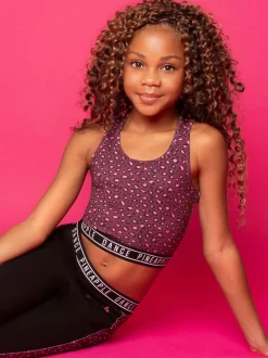 Haut court mi-long Pineapple imprimé léopard fille