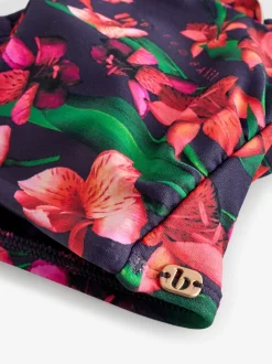 Haut de bikini bandeau B by Ted Baker bleu marine Fleuri et dos nu