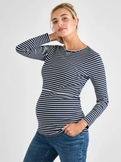 Haut JoJo Maman Bébé côtelé à rayures maternité et allaitement