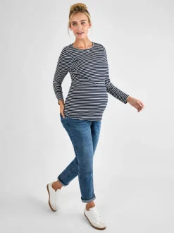 Haut JoJo Maman Bébé côtelé à rayures maternité et allaitement