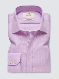 Hawes & Curtis Chemises étroites en dent de chien sans fer 100% coton Violet