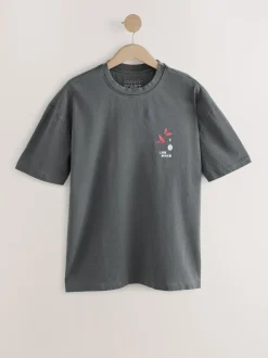 Hiroshige gris anthracite - Coupe ample - T-shirt avec licence d’artiste