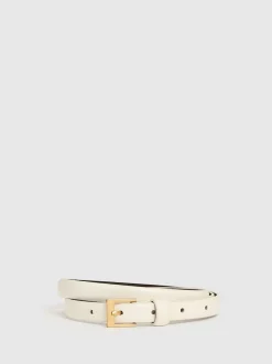 Hors blanc - Ceinture fine en cuir Reiss Holly