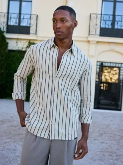 Hors blanc - Chemise MAUVAIS Bocelli à rayure manches longues