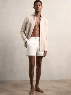 Hors blanc - Short de bain Reiss Sun avec pattes d'ajustement sur les côtés