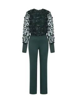 Hot Squash combinaison verte en ponte avec manches blouson