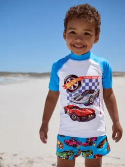 Hot Wheels - Ensemble Rash Gilet et short de bain (3mois-7ans)
