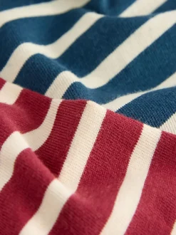 Hotchpotch bleu marine/blanc - T-shirt rayé à manches longues 100% coton (3mois-7ans)