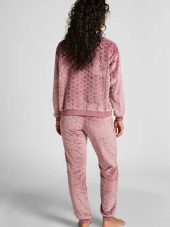 Hunkemoller pyjama violet en polaire cœur