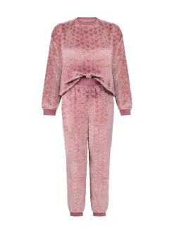 Hunkemoller pyjama violet en polaire cœur
