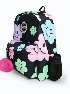 Hype. Sac à dos emblématique Happy Flower noir pour fille