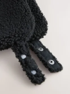 Imitation peau de mouton noire - Chapka