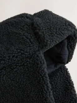 Imitation peau de mouton noire - Chapka