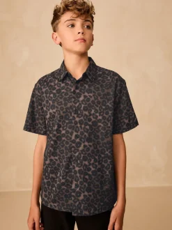 Impression animale brune - Chemise imprimée Manches courtes (3-16ans)