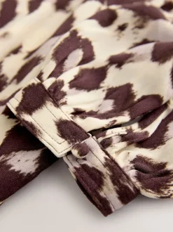 Impression animale rose - Chemisier manches longues à col V