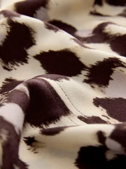 Impression animale rose - Chemisier manches longues à col V