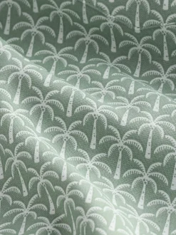 Impression de paume verte - Chemise Oxford Easy Iron avec manches courtes