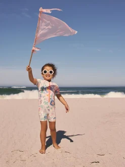 Impression florale rose - Maillot de bain Sunsafe (3mths-10yrs)