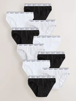 Impression noir/blanc - Lot de 10 slips de bikini (5-16 ans)