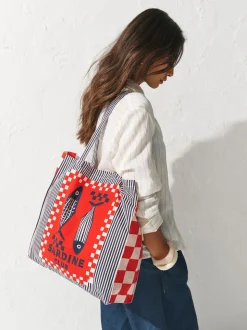 Imprimé - Sac shopping 100% coton imprimé sardine