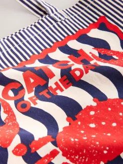 Imprimé - Sac shopping 100% coton imprimé sardine