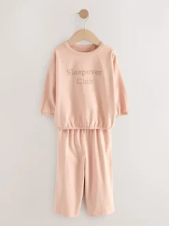 Imprimé à slogan écru/rose - Lot de 3 pyjamas Amples (9mois à10ans)