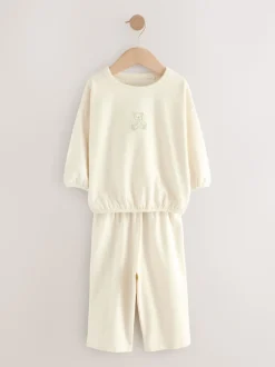 Imprimé à slogan écru/rose - Lot de 3 pyjamas Amples (9mois à10ans)