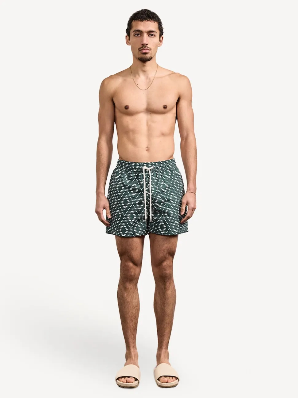 Imprimé Angra en raphia Vert - Shorts de bain Frescobol Carioca Rio