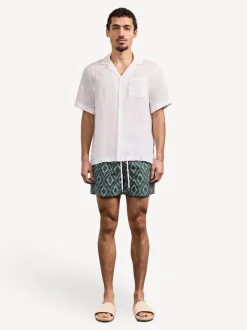 Imprimé Angra en raphia Vert - Shorts de bain Frescobol Carioca Rio