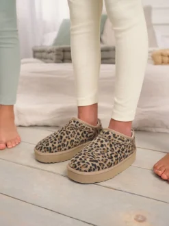 Imprimé animal - Flatform Shoot Fleece Lined Slippers