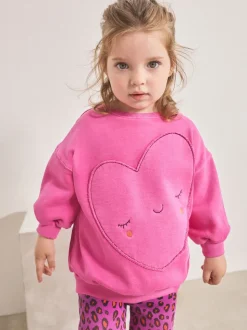 Imprimé Animal cœur rose - Ensemble sweat et legging évasé (3mois-7ans)