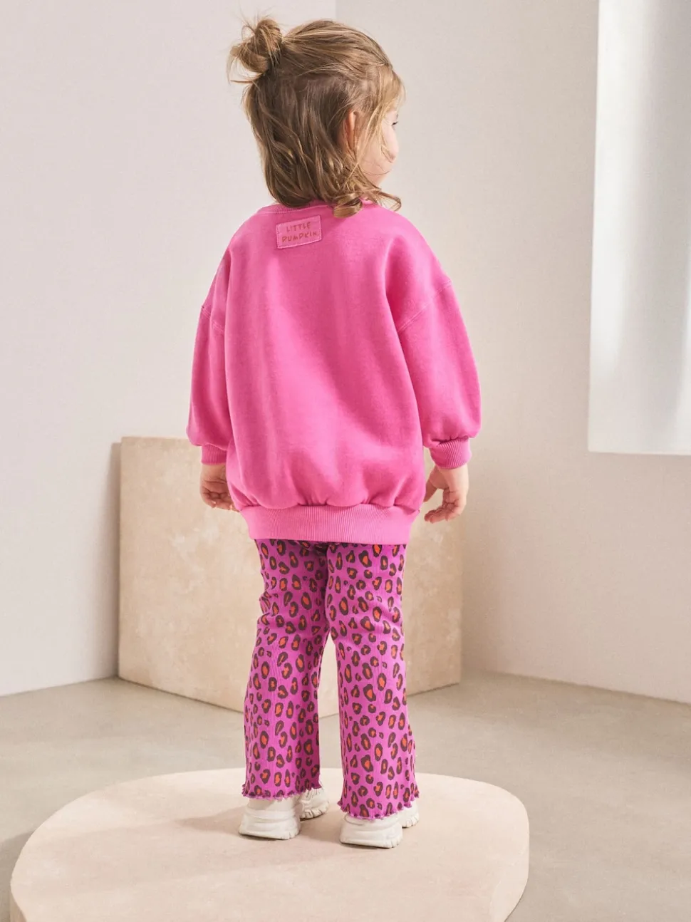Imprimé Animal cœur rose - Ensemble sweat et legging évasé (3mois-7ans)